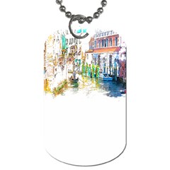 Venice T- Shirt Venice Voyage Art Digital Painting Watercolor Discovery T- Shirt (1) Dog Tag (two Sides)