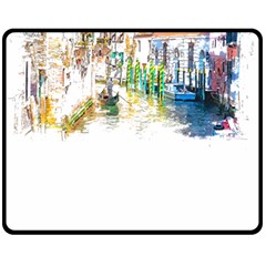 Venice T- Shirt Venice Voyage Art Digital Painting Watercolor Discovery T- Shirt (1) Fleece Blanket (medium)