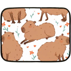 Capybara Art T- Shirt Cute Capybaras Illustration T- Shirt Yoga Reflexion Pose T- Shirtyoga Reflexion Pose T- Shirt Two Sides Fleece Blanket (mini) by hizuto
