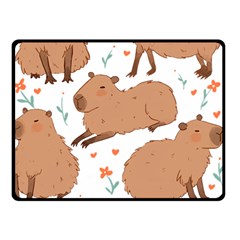 Capybara Art T- Shirt Cute Capybaras Illustration T- Shirt Yoga Reflexion Pose T- Shirtyoga Reflexion Pose T- Shirt Two Sides Fleece Blanket (small) by hizuto