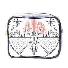 Vespa T- Shirt Hit The Road 3 T- Shirt Mini Toiletries Bag (one Side)