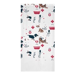 Veterinarian Gift T- Shirt Veterinary Medicine, Happy And Healthy Friends    Pattern    Coral Backgr Shower Curtain 36  X 72  (stall) 