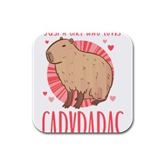 Capybara Love T- Shirt Just A Girl Who Loves Capybaras A Cute Design For Capybara Lovers T- Shirt Yoga Reflexion Pose T- Shirtyoga Reflexion Pose T- Shirt Rubber Square Coaster (4 Pack) by hizuto