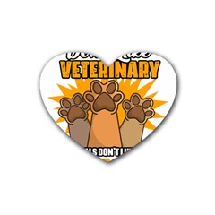Veterinary Medicine T- Shirt Funny Will Give Veterinary Advice For Nachos Vet Med Worker T- Shirt Rubber Heart Coaster (4 Pack) by ZUXUMI