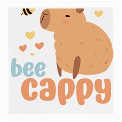Capybara T- Shirt Bee Cappy - A Cute Capybara And A Bee Illustration T- Shirt Yoga Reflexion Pose T- Shirtyoga Reflexion Pose T- Shirt Medium Glasses Cloth (2 Sides) by hizuto