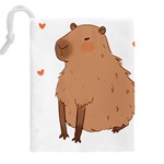 Capybara T- Shirt Cute Capybara Illustration T- Shirt (3) Yoga Reflexion Pose T- Shirtyoga Reflexion Pose T- Shirt Drawstring Pouch (4XL) Back