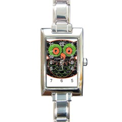 Vintage Halloween Owl T- Shirt Vintage Halloween Owl T- Shirt Rectangle Italian Charm Watch by ZUXUMI