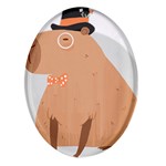 Capybara T- Shirt Cute Gentlemen Capybara T- Shirt Yoga Reflexion Pose T- Shirtyoga Reflexion Pose T- Shirt Oval Glass Fridge Magnet (4 pack) Front