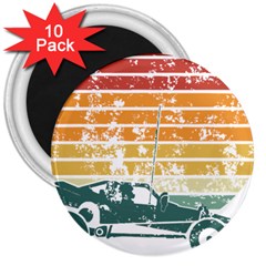 Vintage Rc Cars T- Shirt Vintage Sunset  Classic Rc Buggy Racing Cars Addict T- Shirt 3  Magnets (10 Pack)  by ZUXUMI