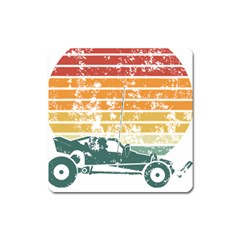 Vintage Rc Cars T- Shirt Vintage Sunset  Classic Rc Buggy Racing Cars Addict T- Shirt Square Magnet by ZUXUMI
