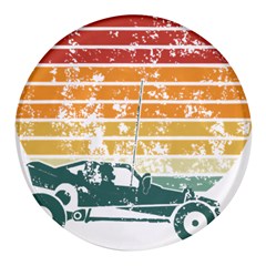 Vintage Rc Cars T- Shirt Vintage Sunset  Classic Rc Buggy Racing Cars Addict T- Shirt Round Glass Fridge Magnet (4 Pack) by ZUXUMI