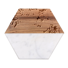 Aesthetic Candy Art Marble Wood Coaster (hexagon)  by Internationalstore