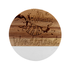 Weiner T- Shirt Walking In A Weiner Wonderland T- Shirt (1) Weiner T- Shirt Walking In A Weiner Wonderland T- Shirt Welder T- Shirt Funny Welder T- Shirt Marble Wood Coaster (round) by ZUXUMI