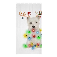 West Highland White Terrier Dog Snow T- Shirt West Highland White Terrier Dog Snow Reindeer Santa Ha Shower Curtain 36  X 72  (stall)  by ZUXUMI