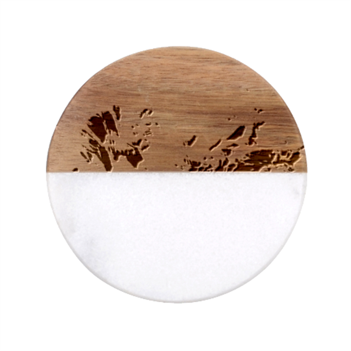 Floral Blossoms  Classic Marble Wood Coaster (Round) 