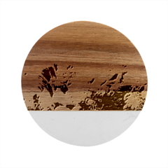 Floral Blossoms  Marble Wood Coaster (round)