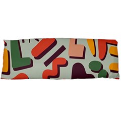 Shapes In Retro Colors On A Green Background Body Pillow Case (dakimakura) by LalyLauraFLM