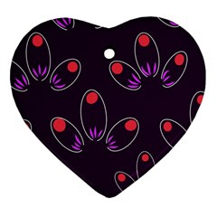 Petal Dot Seamless Pattern Heart Ornament (two Sides) by Pakjumat