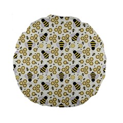 Bee Honeycomb Honeybee Insect Standard 15  Premium Flano Round Cushions by Pakjumat