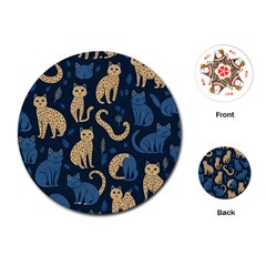 Cat Pattern Animal Playing Cards Single Design (round) by Pakjumat