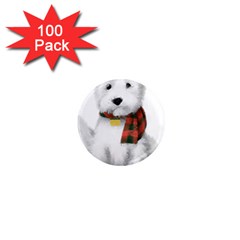 West Highland White Terrier T- Shirt Cute West Highland White Terrier Drawing T- Shirt 1  Mini Magnets (100 Pack) 