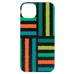 Striped Colorful Pattern Graphic Iphone 14 Plus Black Uv Print Case by Pakjumat