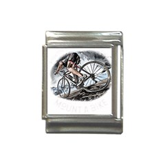 When The World Becomes Too Much Mount T- Shirt When The World Becomes T O O M U C H, Mount A Bike! T Italian Charm (13mm) by ZUXUMI