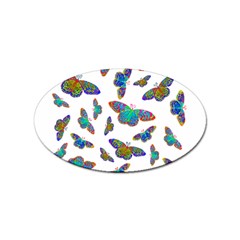 Butterflies T- Shirt Colorful Butterflies In Rainbow Colors T- Shirt Sticker Oval (10 Pack) by EnriqueJohnson