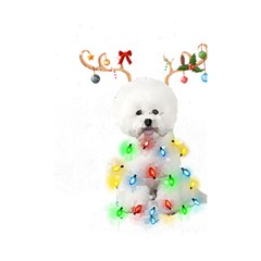 White Bichon Frise Dog Snow Reindeer S T- Shirt White Bichon Frise  Dog Snow Reindeer Santa Hat Chri Shower Curtain 48  X 72  (small)  by ZUXUMI