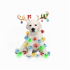 White Labrador Dog Snow Reindeer Santa T- Shirt White Labrador  Dog Snow Reindeer Santa Hat Christma Large Garden Flag (two Sides) by ZUXUMI