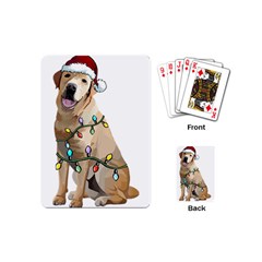 White Labrador Dog T- Shirt White Labrador Dog Santa Christmas Tree Lights Xmas T- Shirt Playing Cards Single Design (mini) by ZUXUMI