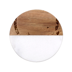 White Wolf T- Shirtwhite Wolf Howling T- Shirt Classic Marble Wood Coaster (round)  by ZUXUMI