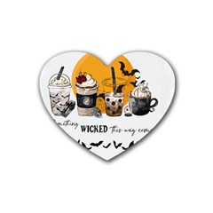 Wicked T- Shirt Something Wicked This Way Comes T- Shirt Rubber Heart Coaster (4 Pack) by ZUXUMI