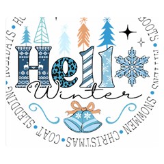 Winter Season T- Shirt Hello Winter T- Shirt Two Sides Premium Plush Fleece Blanket (small) by ZUXUMI