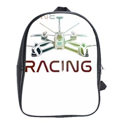 Drone Racing Gift T- Shirt Distressed F P V Drone Racing Drone Racer Pilot Pattern T- Shirt (1) School Bag (large) by ZUXUMI