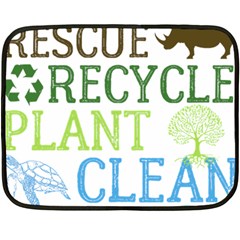 Earth Day T- Shirt Save Bees Rescue Animals Recycle Plastic Earth Day T- Shirt Two Sides Fleece Blanket (mini) by ZUXUMI