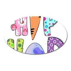 Easter Bunny Happy Easter T- Shirt Hip Hop Happy Easter T- Shirt Oval Magnet by ZUXUMI