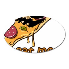 Eat Me T- Shirtscary Pizza Slice Sceaming Eat Me T- Shirt Oval Magnet by ZUXUMI