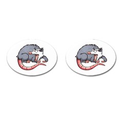 Opossum T-shirtwhite Look Calm Opossum 03 T-shirt (1) Cufflinks (oval) by EnriqueJohnson