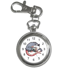 Opossum T-shirtwhite Look Calm Opossum 03 T-shirt Key Chain Watches by EnriqueJohnson