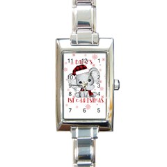 Elephant Art T- Shirtelephant T- Shirt Rectangle Italian Charm Watch by ZUXUMI