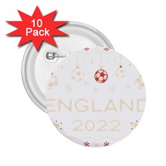 England T- Shirt England Ugly Christmas Sweater Soccer Football 2022 Xmas Pajama T- Shirt (1) 2 25  Buttons (10 Pack)  by ZUXUMI