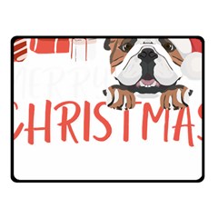 English Bulldog T- Shirt English Bulldog Merry Christmas T- Shirt (3) Fleece Blanket (small) by ZUXUMI