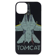 F14 Tomcat Fighter Jet T- Shirt F14 Tomcat Comic Drawing Quote T- Shirt (2) Iphone 14 Plus Black Uv Print Case by ZUXUMI