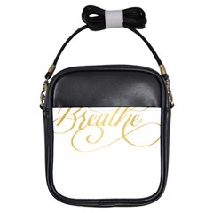 Breathe T- Shirt Breathe In Gold T- Shirt Girls Sling Bag by JamesGoode