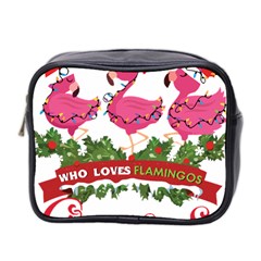 Flamingo T- Shirt Just A Girl Who Loves Flamingos And Christmas T- Shirt Mini Toiletries Bag (two Sides) by ZUXUMI