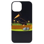 Pelican T-shirtwhite Look Calm Pelican 34 T-shirt (1) iPhone 14 Black UV Print Case Front