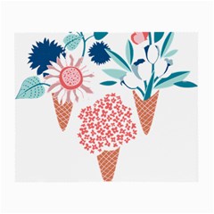 Flowers And Leaves T- Shirt Midsummer I Scream Flower Cones    Print    Pink Coral Aqua And Teal Flo Small Glasses Cloth (2 Sides) by ZUXUMI