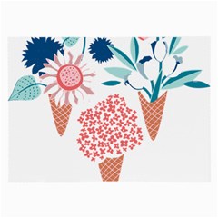 Flowers And Leaves T- Shirt Midsummer I Scream Flower Cones    Print    Pink Coral Aqua And Teal Flo Large Glasses Cloth by ZUXUMI