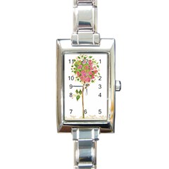 Flowers Art T- Shirtflowers T- Shirt (2) Rectangle Italian Charm Watch by ZUXUMI